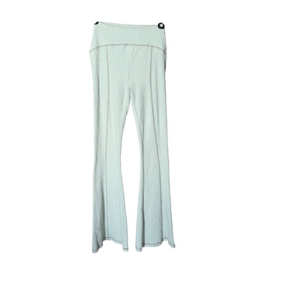 Out From Under XS Ribbed Flare Pants Sage Green Polyester/Viscose Blend Lightwei - Picture 2 of 6